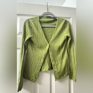 Vintage Liz Claiborne Lime Green Cardigan Sweater